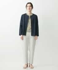 NHDGR81270 GIANNI LO GIUDICE(小さいサイズ)(メゾン ドゥ サンク) 【セットアップ対応】デニムジャージーノーカラージャケット ネイビー