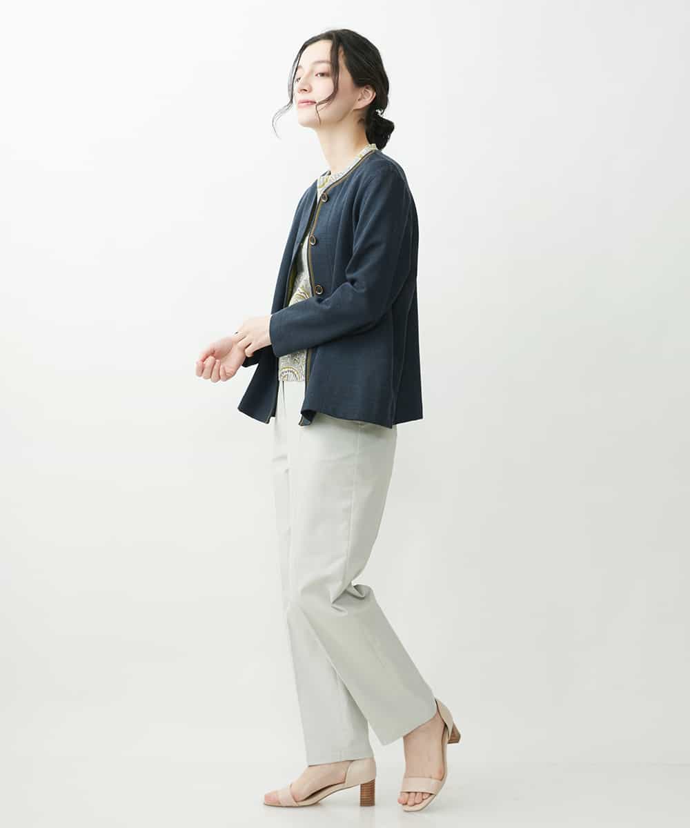 NHDGR81270 GIANNI LO GIUDICE(小さいサイズ)(メゾン ドゥ サンク) 【セットアップ対応】デニムジャージーノーカラージャケット ネイビー