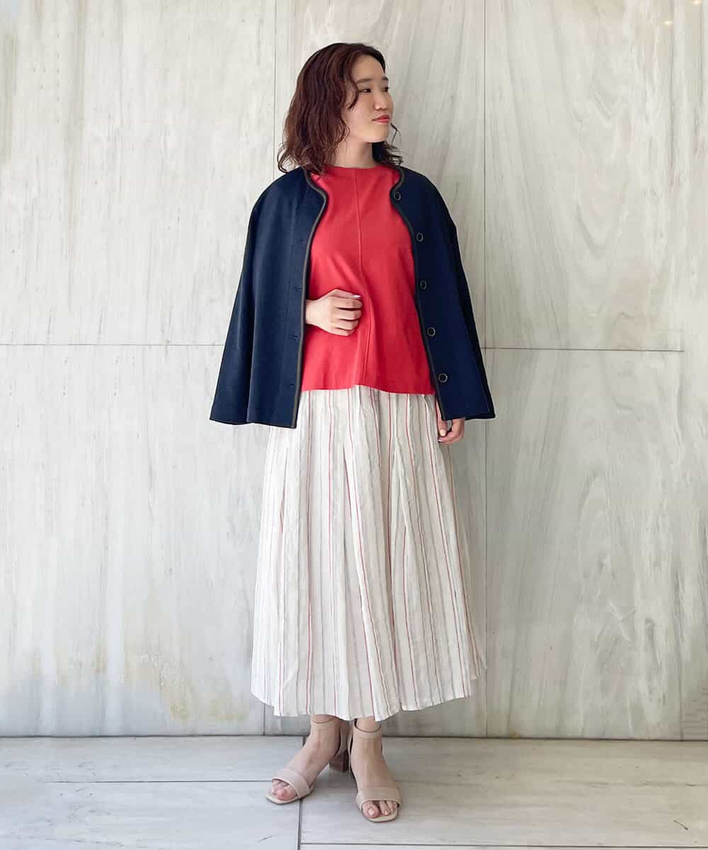 NHDGR81270 GIANNI LO GIUDICE(小さいサイズ)(メゾン ドゥ サンク) 【セットアップ対応】デニムジャージーノーカラージャケット ネイビー