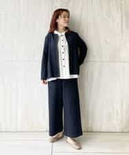 NHDGR81270 GIANNI LO GIUDICE(小さいサイズ)(メゾン ドゥ サンク) 【セットアップ対応】デニムジャージーノーカラージャケット ネイビー