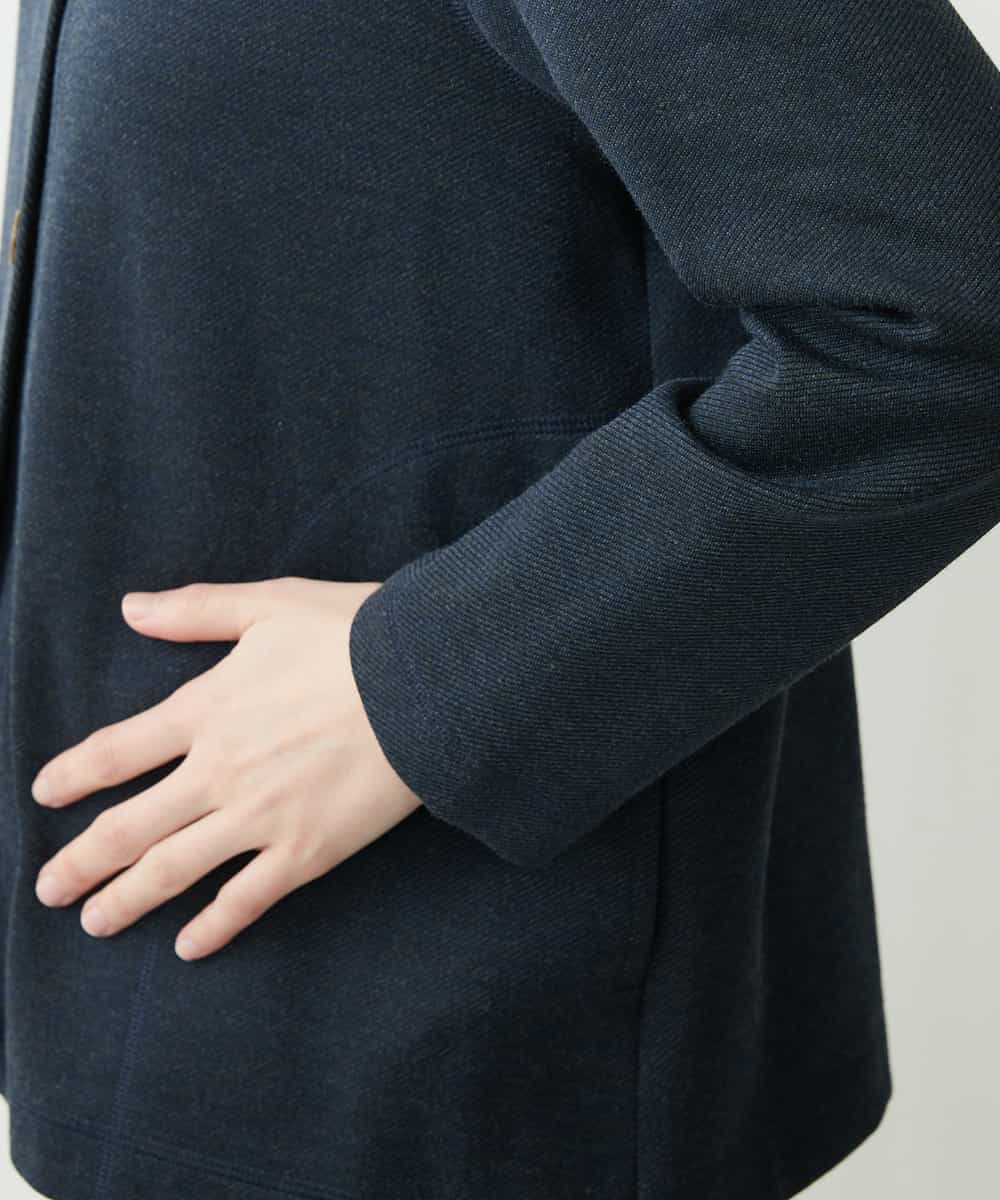 NHDGR81270 GIANNI LO GIUDICE(小さいサイズ)(メゾン ドゥ サンク) 【セットアップ対応】デニムジャージーノーカラージャケット ネイビー