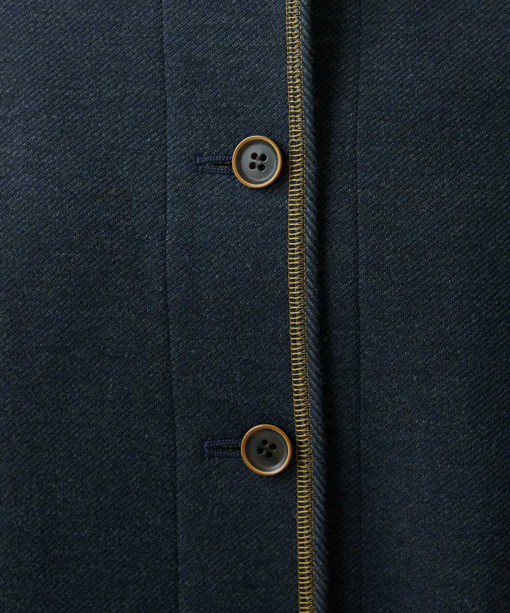 NHDGR81270 GIANNI LO GIUDICE(小さいサイズ)(メゾン ドゥ サンク) 【セットアップ対応】デニムジャージーノーカラージャケット ネイビー