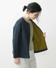 NHDGR81270 GIANNI LO GIUDICE(小さいサイズ)(メゾン ドゥ サンク) 【セットアップ対応】デニムジャージーノーカラージャケット ネイビー