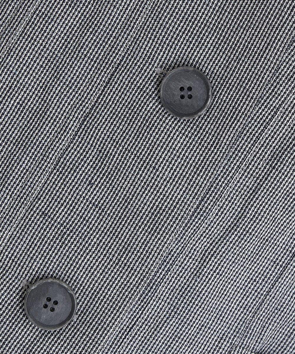 セットアップ対応/洗える]リネンコットン千鳥柄ブラウスジャケット