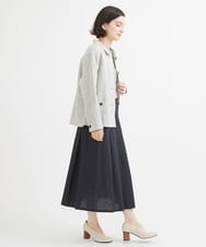 NHDGX85360 GIANNI LO GIUDICE(小さいサイズ)(メゾン ドゥ サンク) 先染め千鳥ワッシャーリネンジャケット ホワイト系
