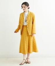 NHDHT01330 GIANNI LO GIUDICE(小さいサイズ)(メゾン ドゥ サンク) [洗える]先染めチェックテーラードジャケット イエロー