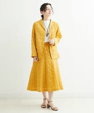 NHDHT01330 GIANNI LO GIUDICE(小さいサイズ)(メゾン ドゥ サンク) [洗える]先染めチェックテーラードジャケット イエロー