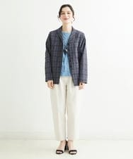NHDHT01330 GIANNI LO GIUDICE(小さいサイズ)(メゾン ドゥ サンク) [洗える]先染めチェックテーラードジャケット イエロー