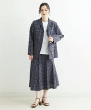 NHDHT01330 GIANNI LO GIUDICE(小さいサイズ)(メゾン ドゥ サンク) [洗える]先染めチェックテーラードジャケット イエロー
