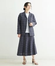 NHDHT01330 GIANNI LO GIUDICE(小さいサイズ)(メゾン ドゥ サンク) [洗える]先染めチェックテーラードジャケット イエロー