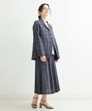 NHDHT01330 GIANNI LO GIUDICE(小さいサイズ)(メゾン ドゥ サンク) [洗える]先染めチェックテーラードジャケット イエロー
