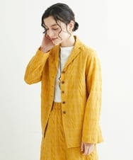 NHDHT01330 GIANNI LO GIUDICE(小さいサイズ)(メゾン ドゥ サンク) [洗える]先染めチェックテーラードジャケット イエロー