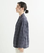 NHDHT01330 GIANNI LO GIUDICE(小さいサイズ)(メゾン ドゥ サンク) [洗える]先染めチェックテーラードジャケット イエロー