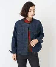 NHDJB20390 GIANNI LO GIUDICE(小さいサイズ)(メゾン ドゥ サンク) レインボーデニムジャケット ネイビー