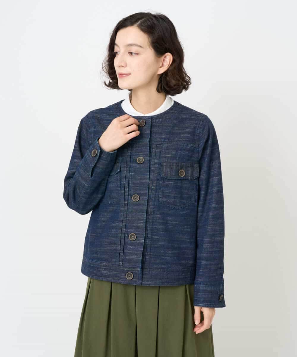 NHDJB20390 GIANNI LO GIUDICE(小さいサイズ)(メゾン ドゥ サンク) レインボーデニムジャケット ネイビー