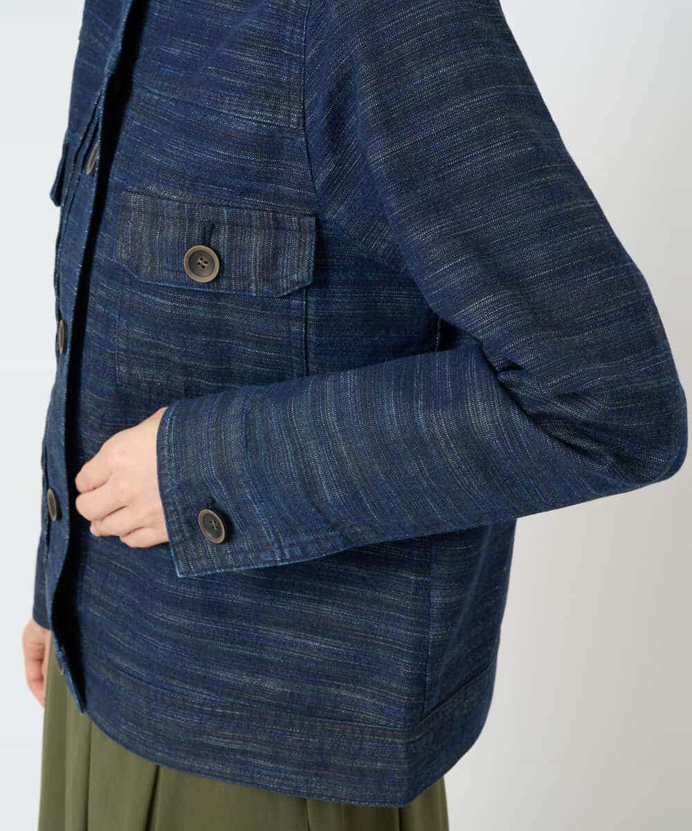 NHDJB20390 GIANNI LO GIUDICE(小さいサイズ)(メゾン ドゥ サンク) レインボーデニムジャケット ネイビー