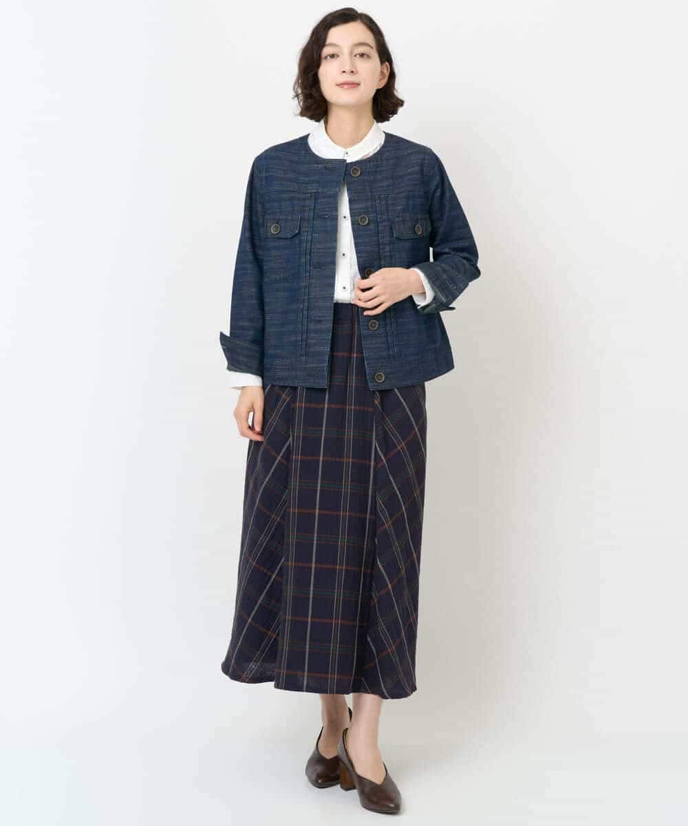 NHDJB20390 GIANNI LO GIUDICE(小さいサイズ)(メゾン ドゥ サンク) レインボーデニムジャケット ネイビー