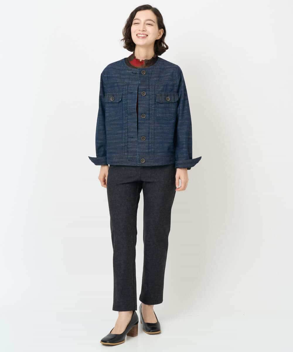 NHDJB20390 GIANNI LO GIUDICE(小さいサイズ)(メゾン ドゥ サンク) レインボーデニムジャケット ネイビー