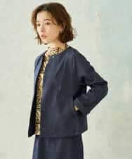 NHDJD14390 GIANNI LO GIUDICE(小さいサイズ)(メゾン ドゥ サンク) [セットアップ対応]デニムライクシャンブレージャケット ネイビー