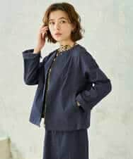 NHDJD14390 GIANNI LO GIUDICE(小さいサイズ)(メゾン ドゥ サンク) [セットアップ対応]デニムライクシャンブレージャケット ネイビー