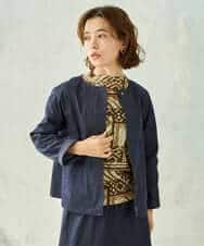 NHDJD14390 GIANNI LO GIUDICE(小さいサイズ)(メゾン ドゥ サンク) [セットアップ対応]デニムライクシャンブレージャケット ネイビー