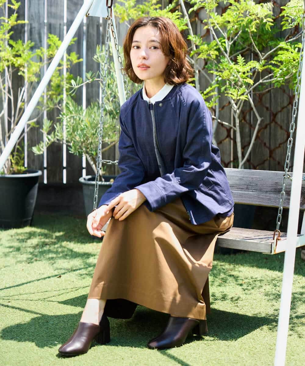 NHDJD14390 GIANNI LO GIUDICE(小さいサイズ)(メゾン ドゥ サンク) [セットアップ対応]デニムライクシャンブレージャケット ネイビー