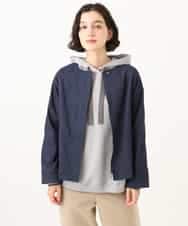 NHDJD14390 GIANNI LO GIUDICE(小さいサイズ)(メゾン ドゥ サンク) [セットアップ対応]デニムライクシャンブレージャケット ネイビー