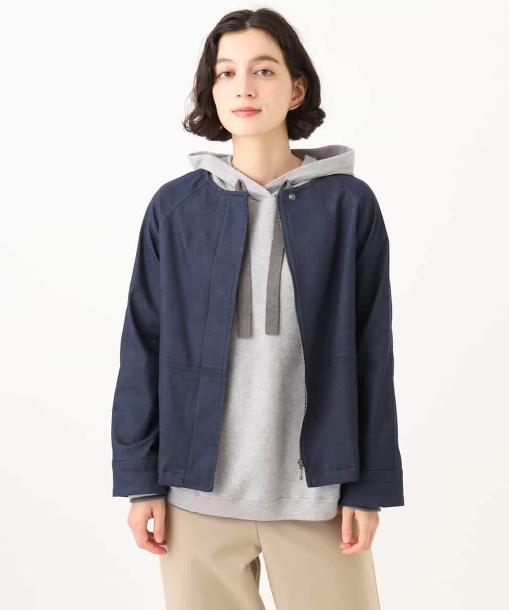 NHDJD14390 GIANNI LO GIUDICE(小さいサイズ)(メゾン ドゥ サンク) [セットアップ対応]デニムライクシャンブレージャケット ネイビー