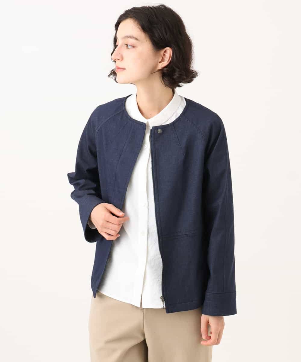 NHDJD14390 GIANNI LO GIUDICE(小さいサイズ)(メゾン ドゥ サンク) [セットアップ対応]デニムライクシャンブレージャケット ネイビー
