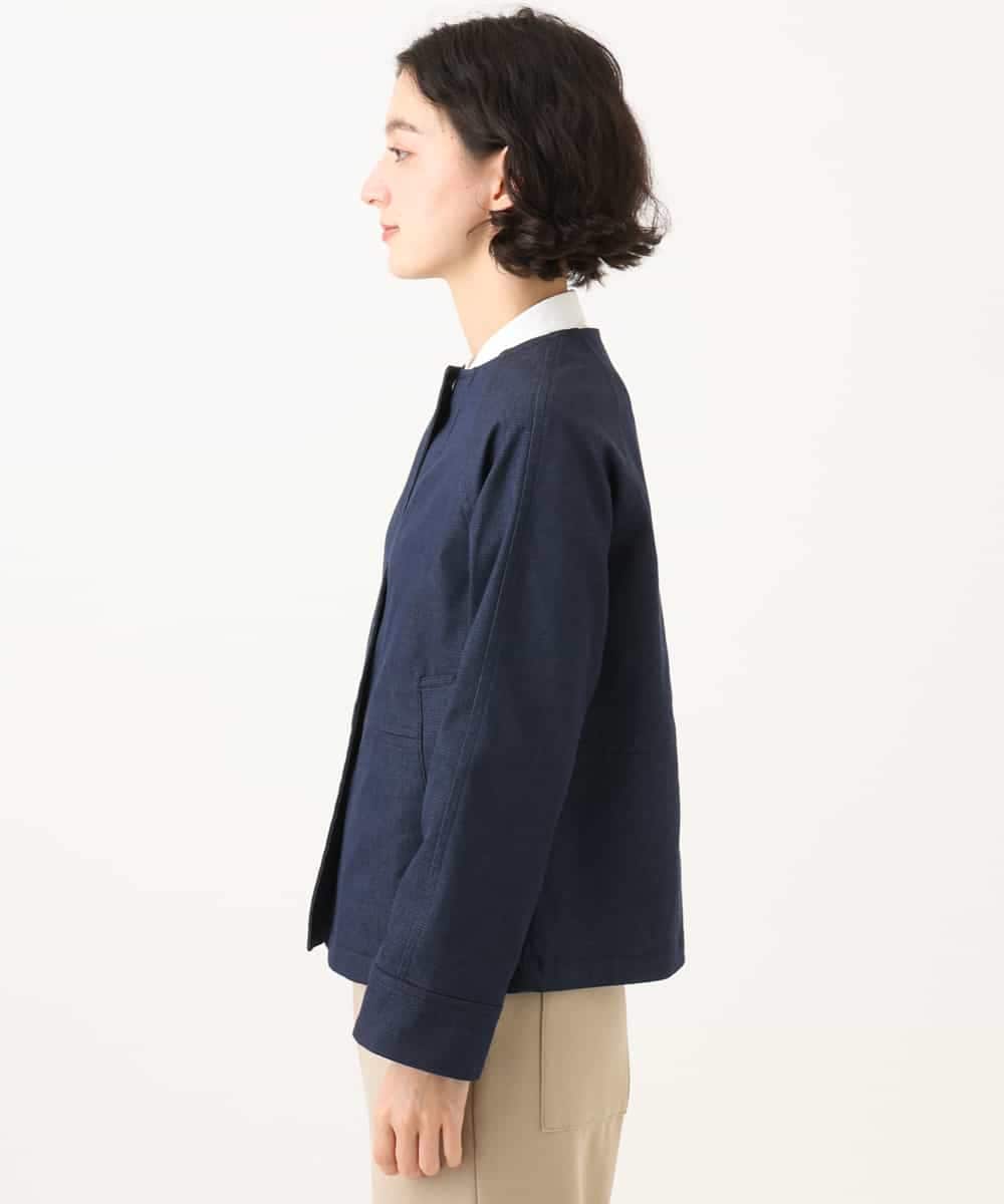 NHDJD14390 GIANNI LO GIUDICE(小さいサイズ)(メゾン ドゥ サンク) [セットアップ対応]デニムライクシャンブレージャケット ネイビー