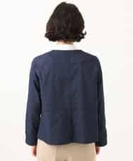 NHDJD14390 GIANNI LO GIUDICE(小さいサイズ)(メゾン ドゥ サンク) [セットアップ対応]デニムライクシャンブレージャケット ネイビー