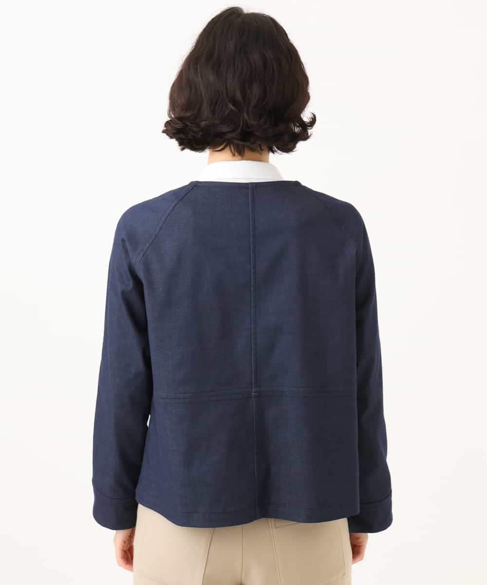 NHDJD14390 GIANNI LO GIUDICE(小さいサイズ)(メゾン ドゥ サンク) [セットアップ対応]デニムライクシャンブレージャケット ネイビー