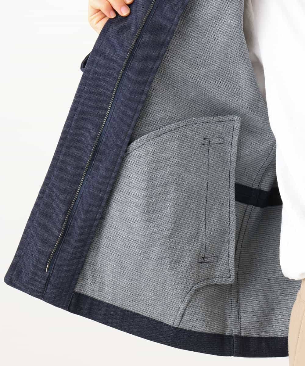 NHDJD14390 GIANNI LO GIUDICE(小さいサイズ)(メゾン ドゥ サンク) [セットアップ対応]デニムライクシャンブレージャケット ネイビー