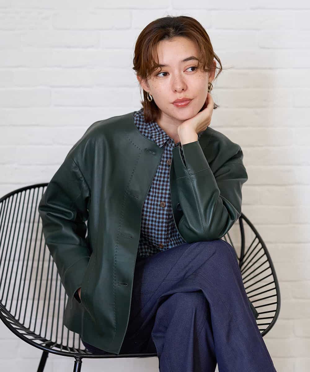 NHDJD15790 GIANNI LO GIUDICE(小さいサイズ)(メゾン ドゥ サンク) シープレザージャケット オレンジ