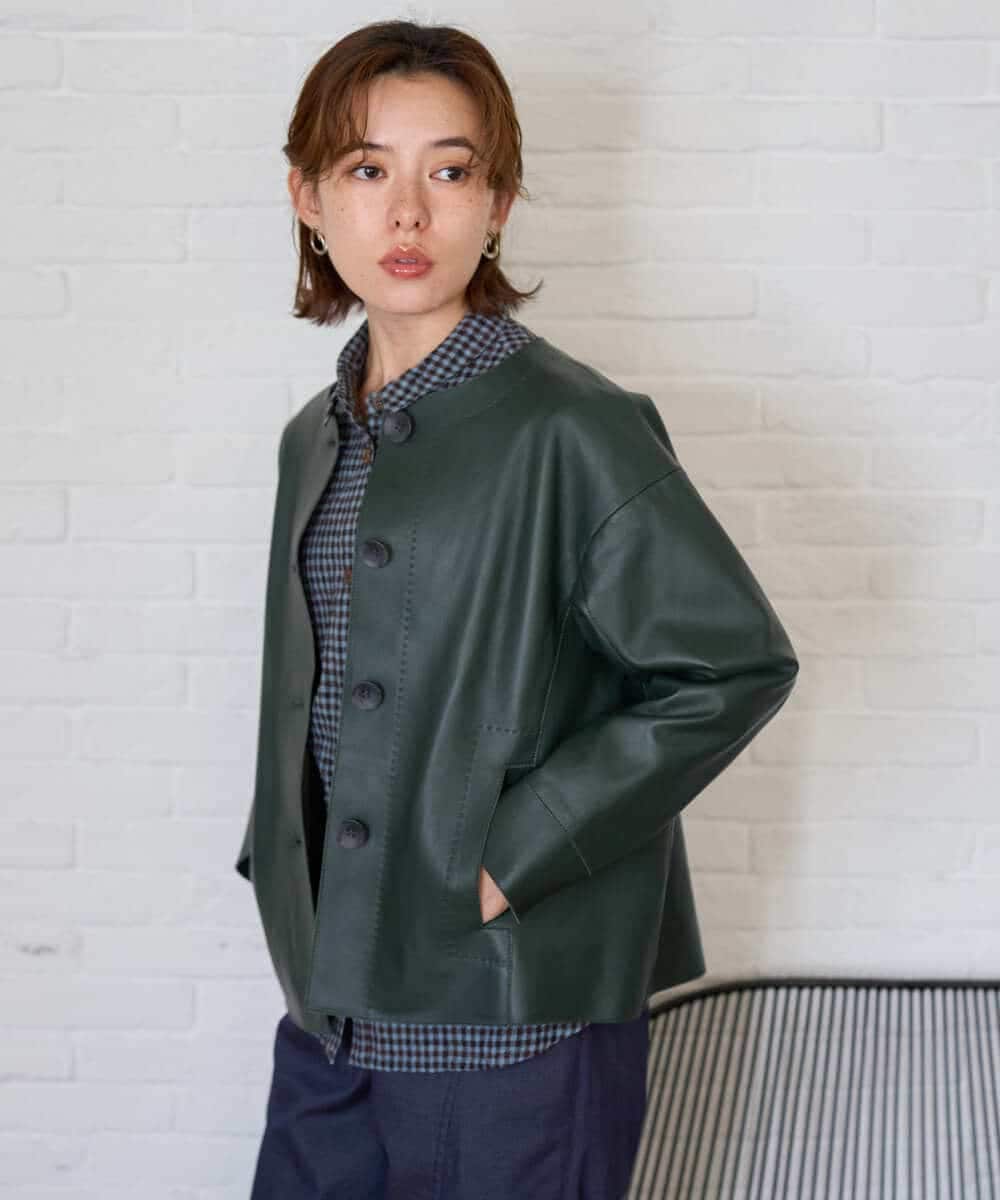 NHDJD15790 GIANNI LO GIUDICE(小さいサイズ)(メゾン ドゥ サンク) シープレザージャケット オレンジ