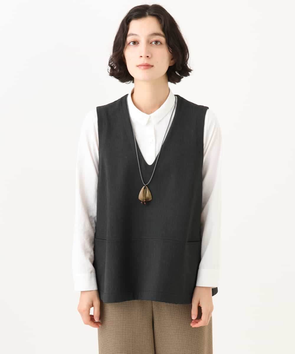 NHDJD18250 GIANNI LO GIUDICE(小さいサイズ)(メゾン ドゥ サンク) [日本製/セットアップ対応]アルガンギャバベスト ダークグレー