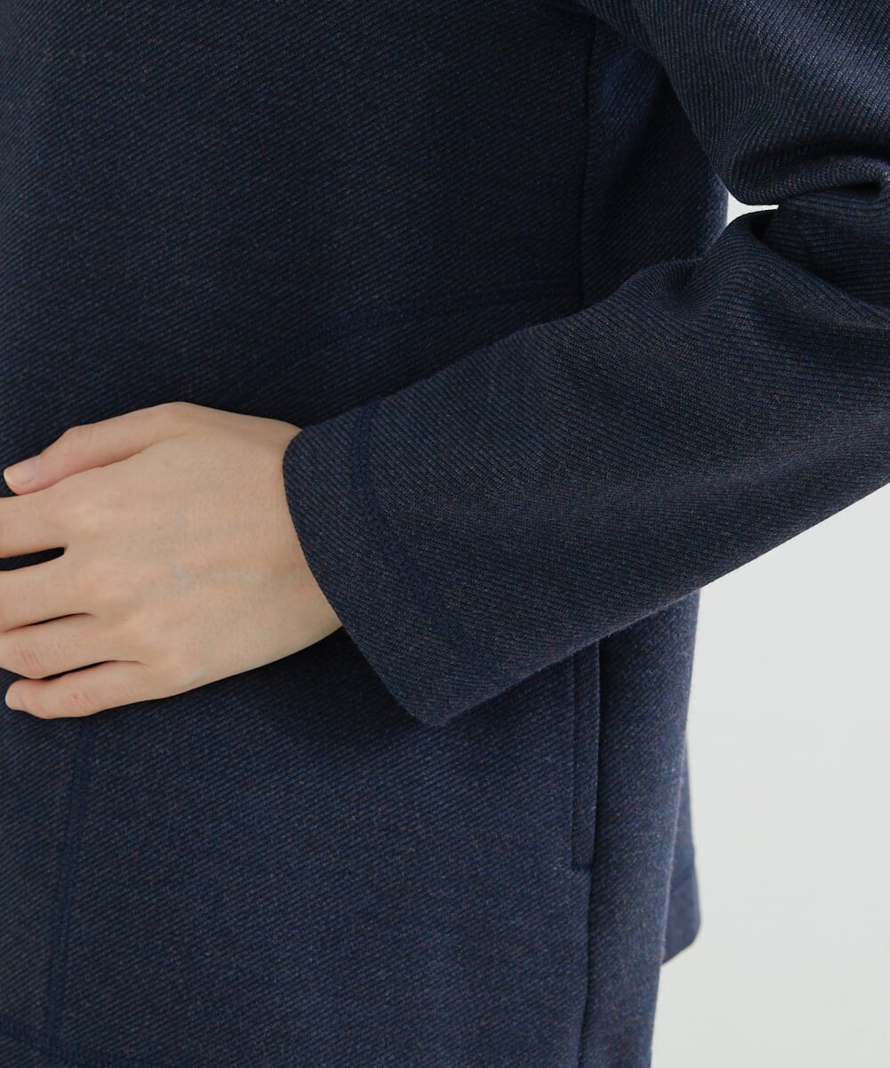 NHDJR80270 GIANNI LO GIUDICE(小さいサイズ)(メゾン ドゥ サンク) 【セットアップ対応】デニムジャージーノーカラージャケット ネイビー