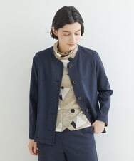 NHDJR80270 GIANNI LO GIUDICE(小さいサイズ)(メゾン ドゥ サンク) 【セットアップ対応】デニムジャージーノーカラージャケット ネイビー