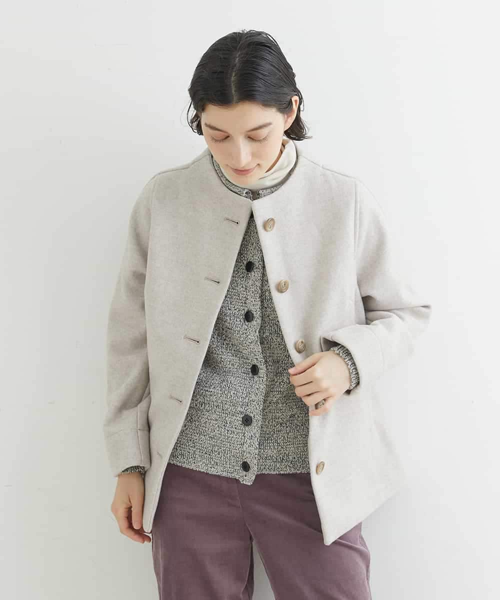 ダブルフェイスジャージーノーカラーショートコート(その他のコート・ブルゾン) | GIANNI LO GIUDICE(小さいサイズ)(メゾン ドゥ  サンク)｜イトキンオンラインストア