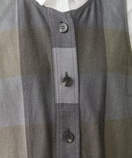NHDJU21390 GIANNI LO GIUDICE(小さいサイズ)(メゾン ドゥ サンク) 先染めチェックギャバジンロングジレ グレー系