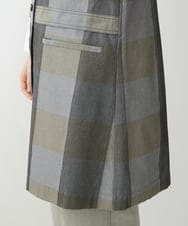 NHDJU21390 GIANNI LO GIUDICE(小さいサイズ)(メゾン ドゥ サンク) 先染めチェックギャバジンロングジレ グレー系