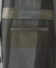 NHDJU21390 GIANNI LO GIUDICE(小さいサイズ)(メゾン ドゥ サンク) 先染めチェックギャバジンロングジレ グレー系
