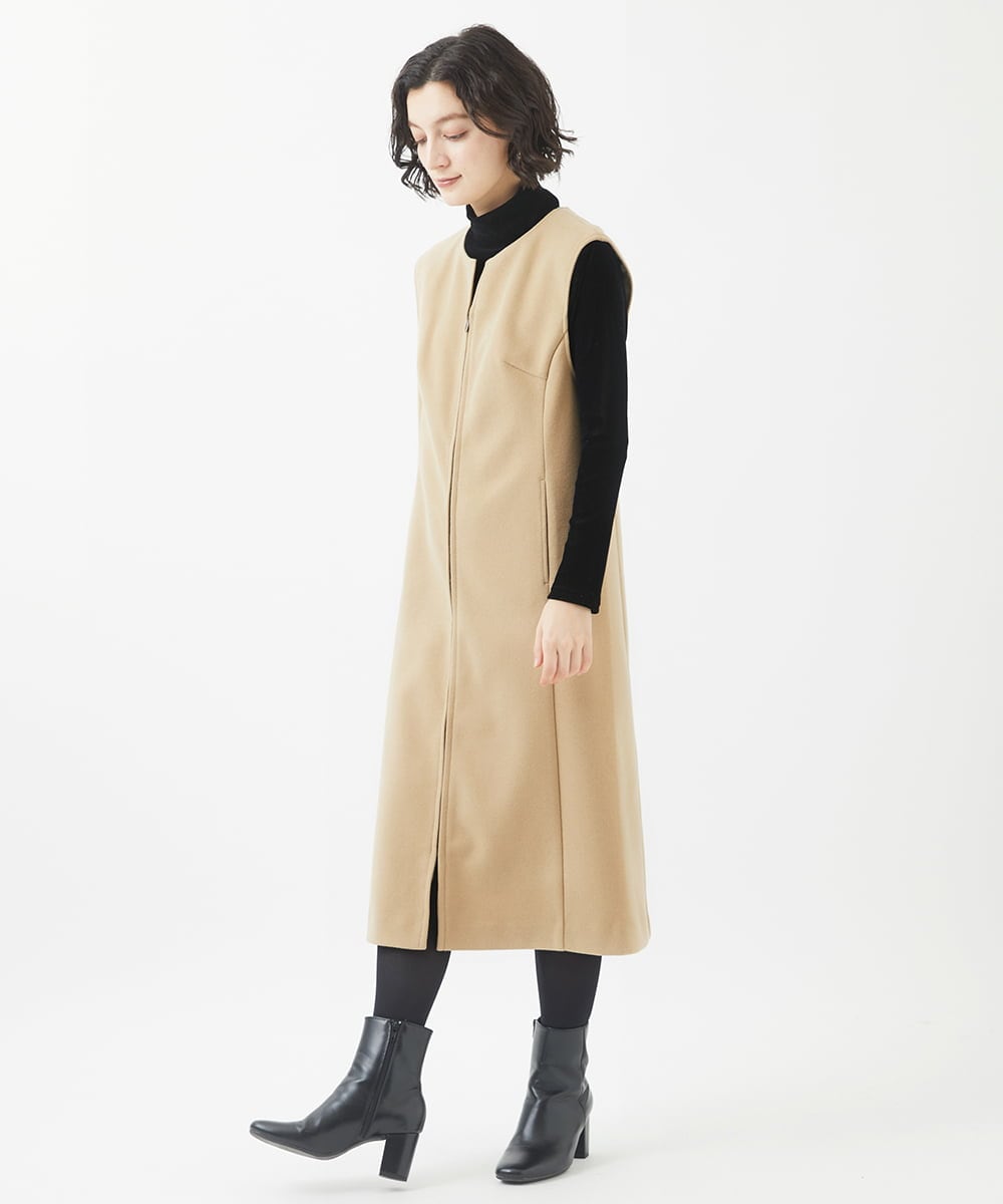 NHEAC88390 GIANNI LO GIUDICE(小さいサイズ)(メゾン ドゥ サンク) [セットアップ対応]圧縮ジャージージャンパースカート ベージュ