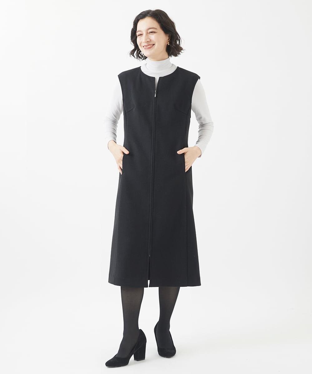 NHEAC88390 GIANNI LO GIUDICE(小さいサイズ)(メゾン ドゥ サンク) [セットアップ対応]圧縮ジャージージャンパースカート ベージュ