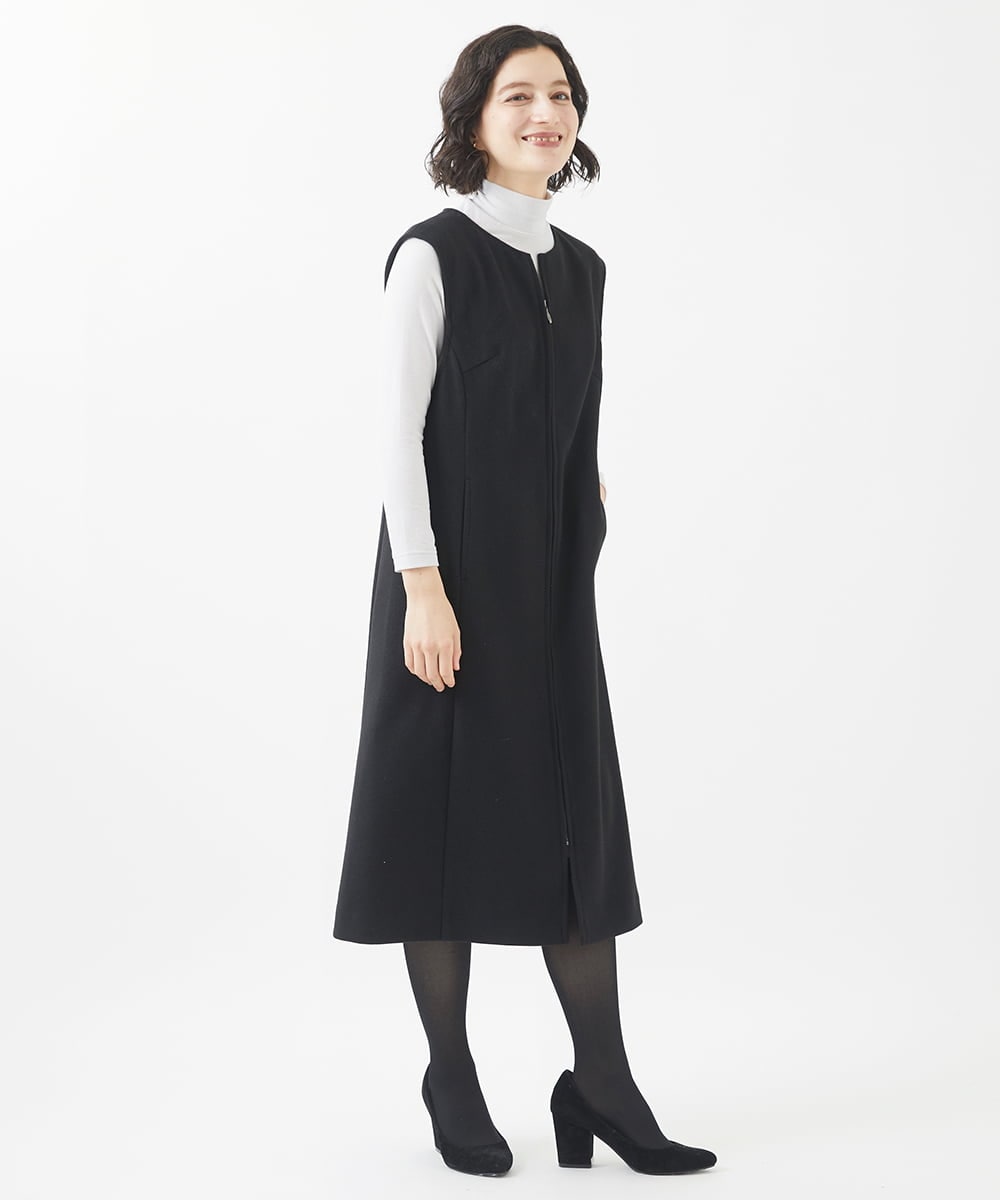 NHEAC88390 GIANNI LO GIUDICE(小さいサイズ)(メゾン ドゥ サンク) [セットアップ対応]圧縮ジャージージャンパースカート ベージュ