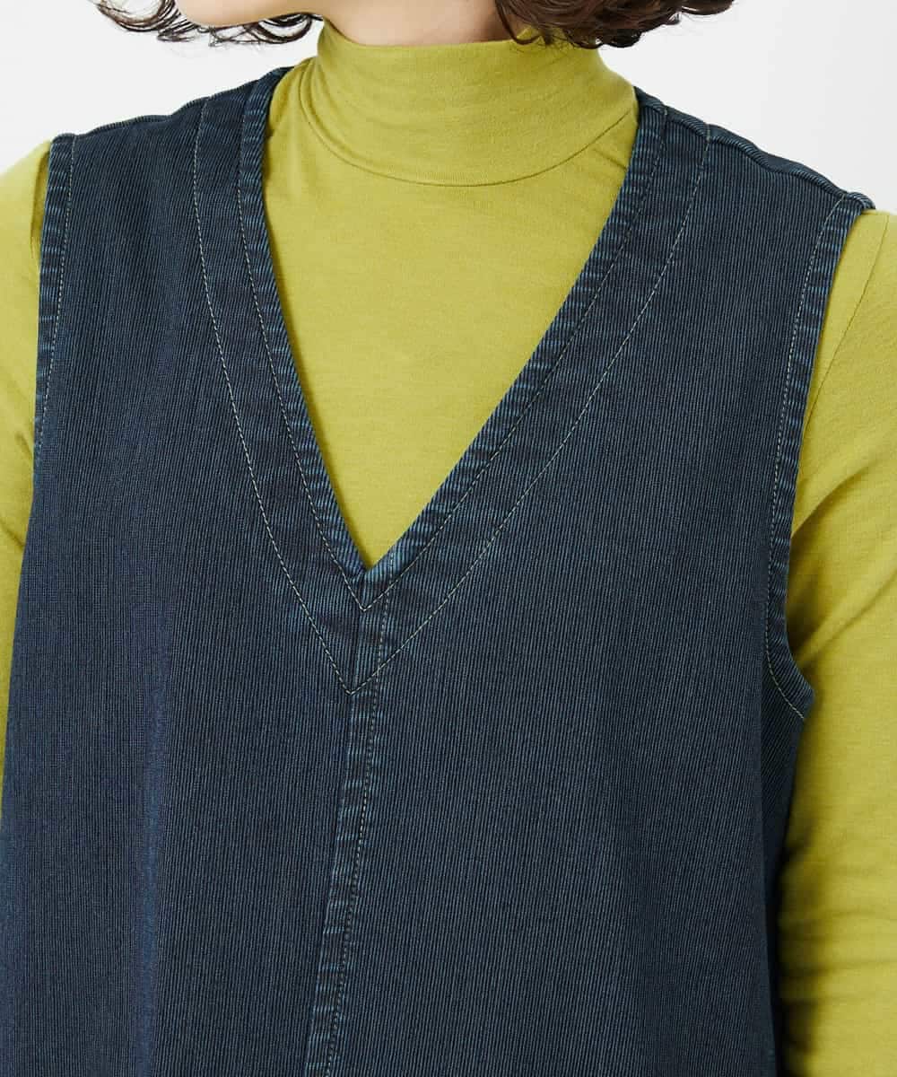 NHEAE12390 GIANNI LO GIUDICE(小さいサイズ)(メゾン ドゥ サンク) デニムカラーリバーワンピース グリーン