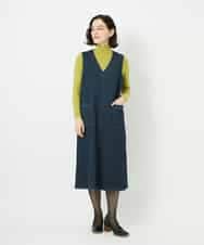 NHEAE12390 GIANNI LO GIUDICE(小さいサイズ)(メゾン ドゥ サンク) デニムカラーリバーワンピース グリーン