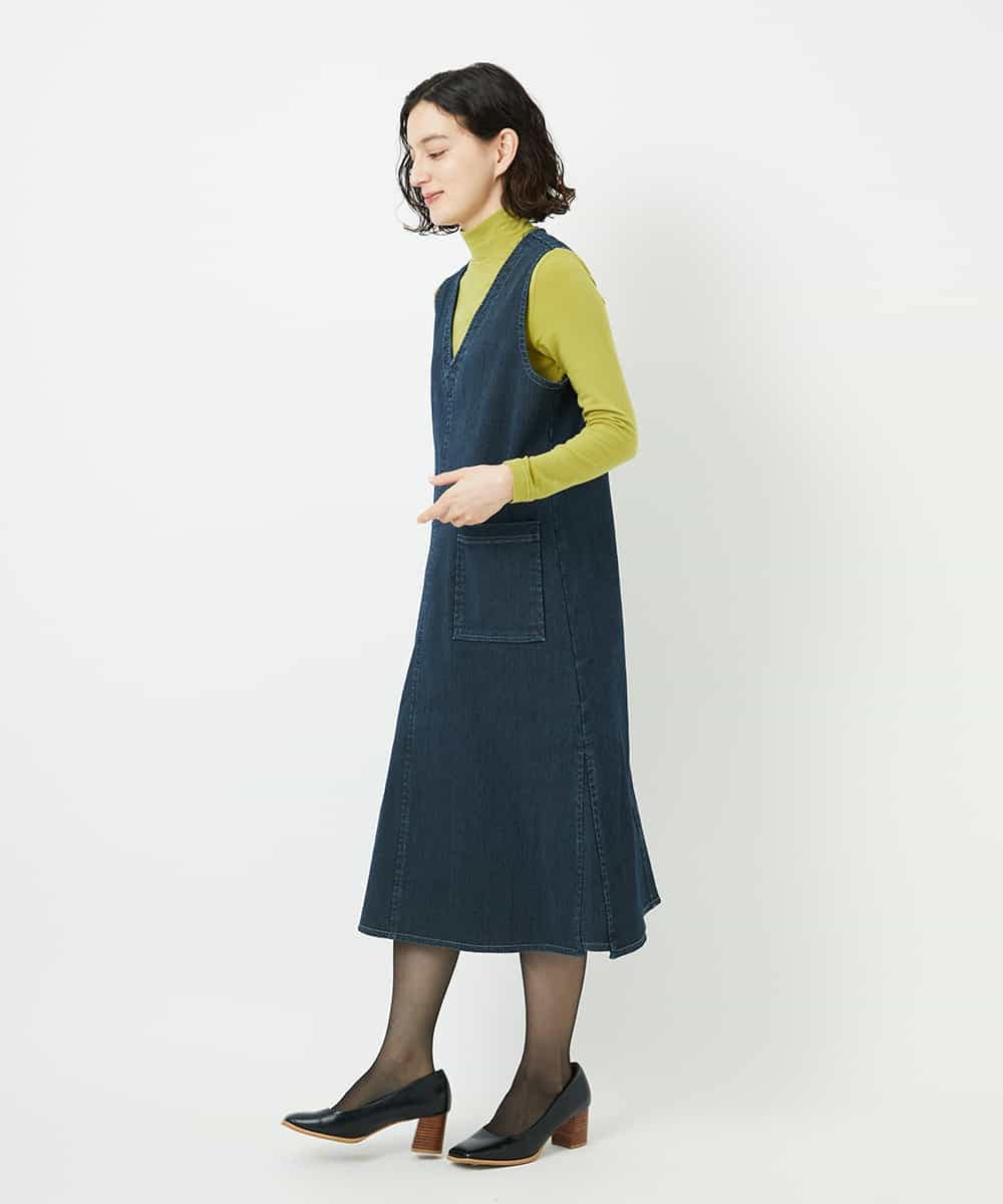 NHEAE12390 GIANNI LO GIUDICE(小さいサイズ)(メゾン ドゥ サンク) デニムカラーリバーワンピース グリーン