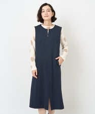 NHEAF81330 GIANNI LO GIUDICE(小さいサイズ)(メゾン ドゥ サンク) [セットアップ対応]デニムジャージージャンパースカート ネイビー