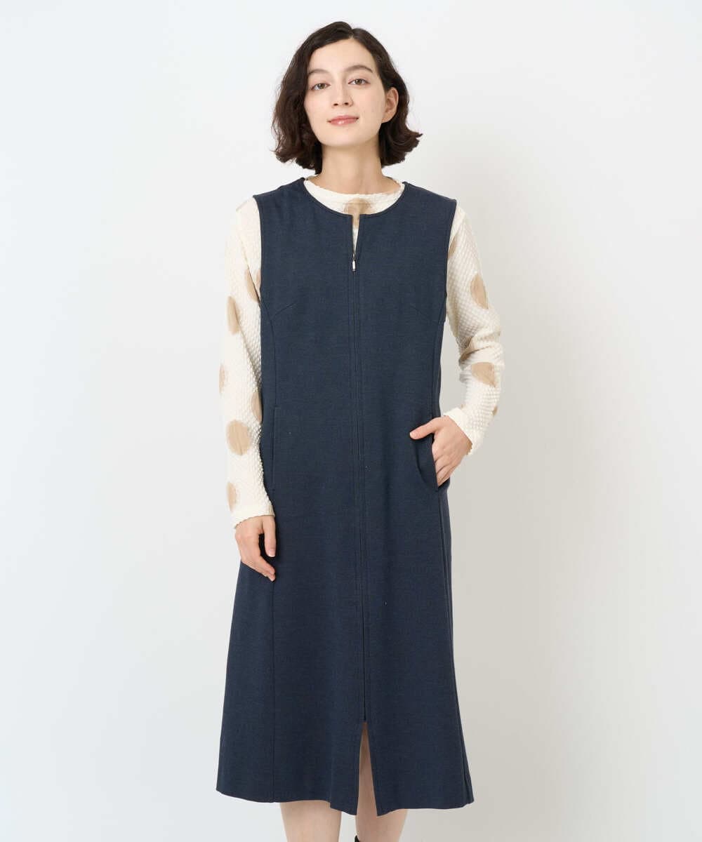 NHEAF81330 GIANNI LO GIUDICE(小さいサイズ)(メゾン ドゥ サンク) [セットアップ対応]デニムジャージージャンパースカート ネイビー
